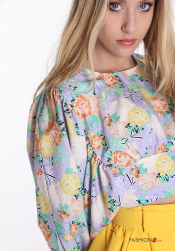 Top  con fiocco Fantasia floreale - ph 4