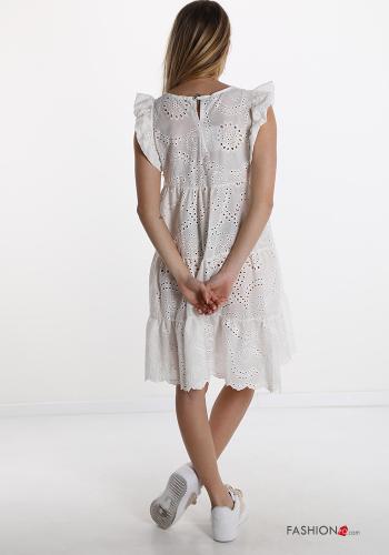 Kleid aus Baumwolle  Spitze mit Volants - ph 2