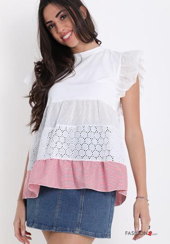 Blouse en Coton  à volants Imprimé mixte - ph 1