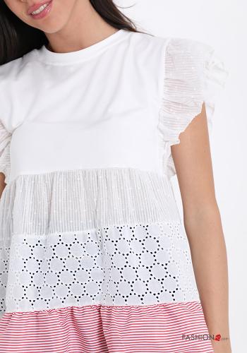 Blouse en Coton  à volants Imprimé mixte - ph 4