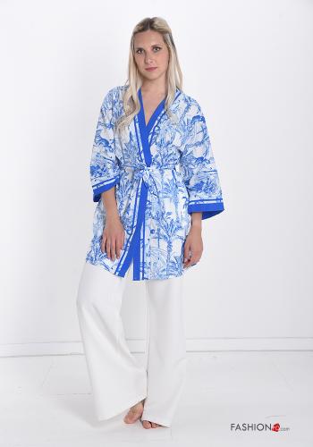 Kimono  with bow Natural print - ph 1