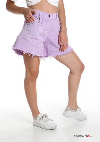 Shorts de Algodón  con bolsillos con tachuelas - ph 3