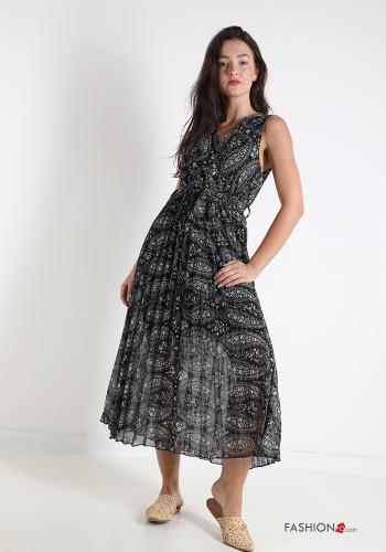 Pichi  con moño escote en v plisado Estampado jacquard - ph 1