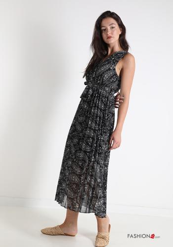 Pichi  con moño escote en v plisado Estampado jacquard - ph 3