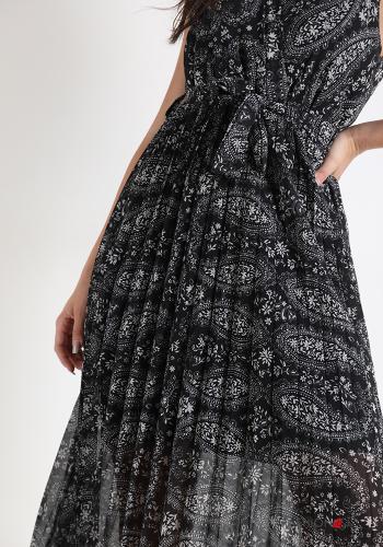 Pichi  con moño escote en v plisado Estampado jacquard - ph 4