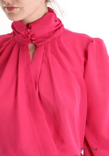 Rollkragen- Bluse mit Knöpfen - ph 4