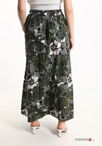 Floral Longuette Cotton Skirt with pockets - ph 2