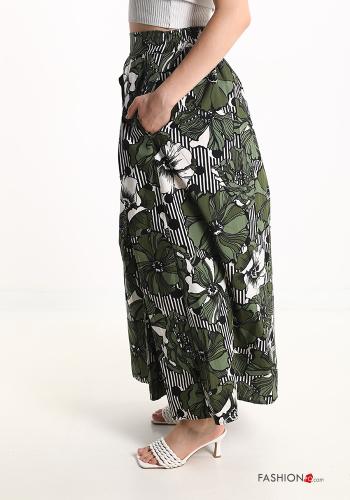 Floral Longuette Cotton Skirt with pockets - ph 3