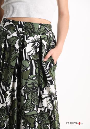 Floral Longuette Cotton Skirt with pockets - ph 4
