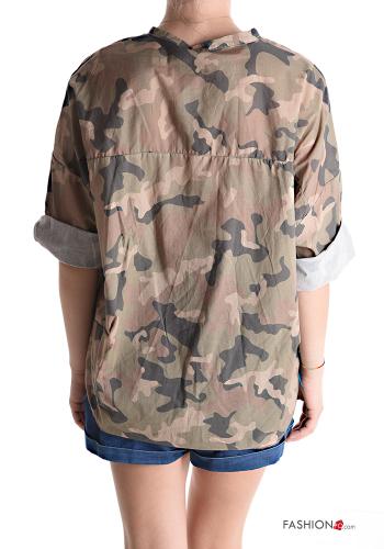 Camouflage print Cotton Shirt 3/4 sleeve - ph 2
