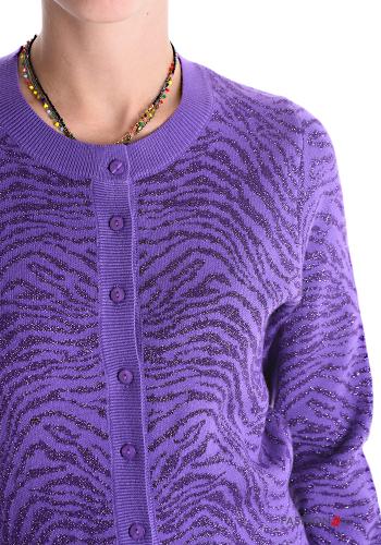 Gilet lurex col rond Imprimé animalier à boutons - ph 4