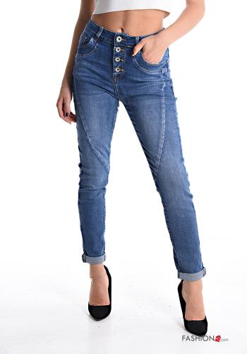 skinny Cotton Jeans with buttons with pockets - ph 1