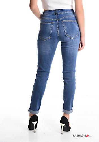 skinny Cotton Jeans with buttons with pockets - ph 2