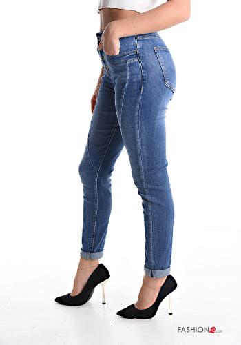 skinny Cotton Jeans with buttons with pockets - ph 3