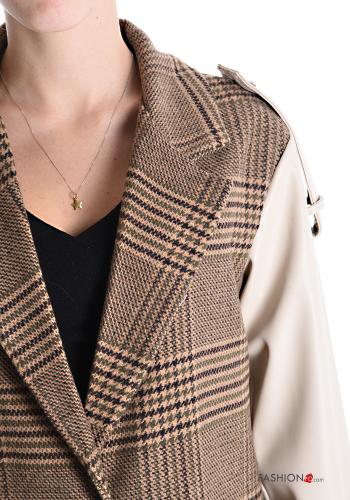 Veste Motif tartan avec poches avec doublure à boutons - ph 4