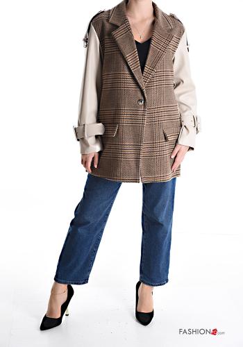 Veste Motif tartan avec poches avec doublure à boutons - ph 5