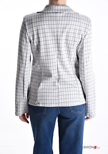 Veste en Coton manches longues Imprimé vichy à boutons sans doublure - ph 2