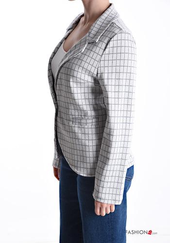 Veste en Coton manches longues Imprimé vichy à boutons sans doublure - ph 3