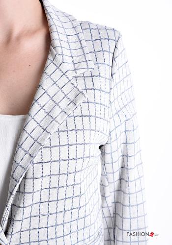 Veste en Coton manches longues Imprimé vichy à boutons sans doublure - ph 4