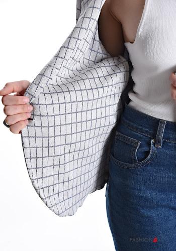 Veste en Coton manches longues Imprimé vichy à boutons sans doublure - ph 6