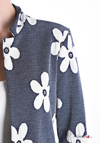 Blumenmuster lange ärmel Jacke aus Baumwolle ohne Futter - ph 4