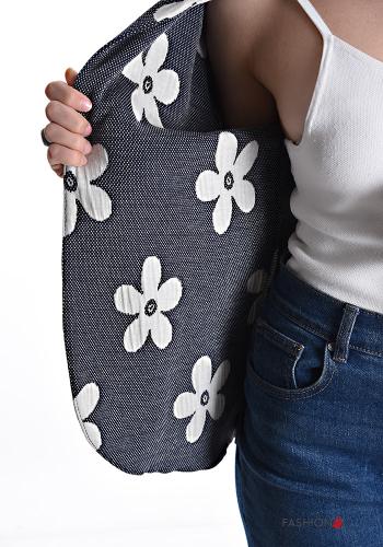 Blumenmuster lange ärmel Jacke aus Baumwolle ohne Futter - ph 6