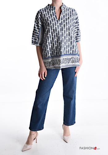 Blouse en Coton manches courtes Imprimé paisley - ph 5