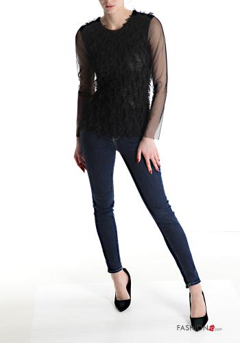 Maglietta a manica lunga maniche in tulle - ph 5