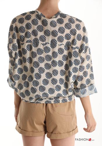 Camicia in Cotone Fantasia pois con fiocco - ph 2