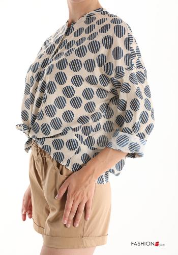 Camicia in Cotone Fantasia pois con fiocco - ph 3