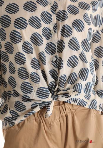 Camicia in Cotone Fantasia pois con fiocco - ph 4