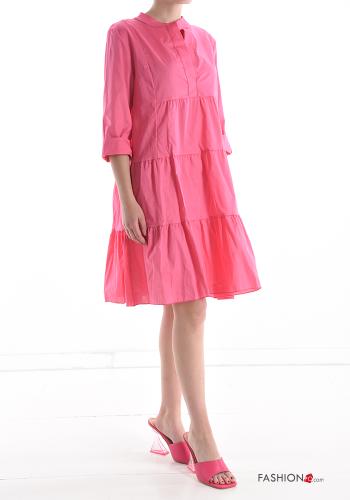 V-Ausschnitt Kleid aus Baumwolle mit Volants - ph 3