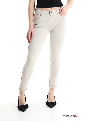 skinny Hose aus Baumwolle mit Taschen - ph 1
