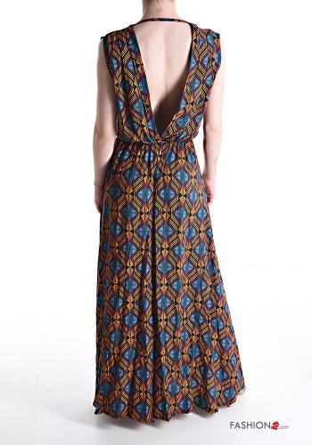 Scamiciato lungo Fantasia geometrica scollo a V - ph 2