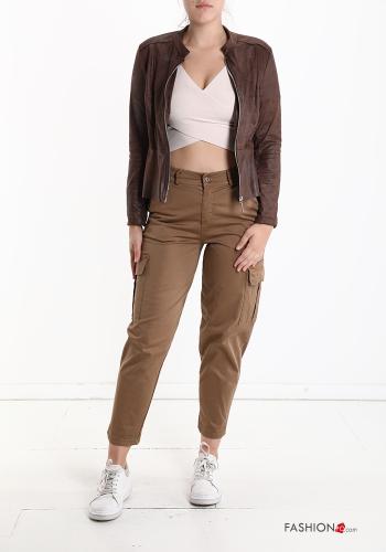 Veste faux cuir avec fermeture éclair sans doublure - ph 6