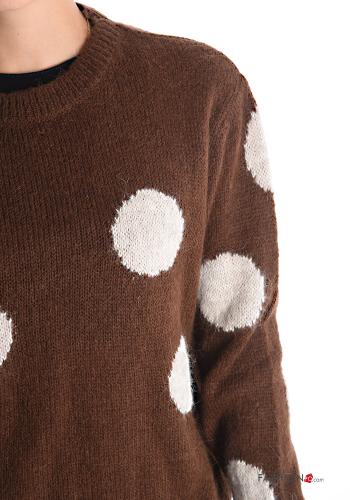 gepunktet u-boot ausschnitt Strickpullover aus Wollmischung - ph 4