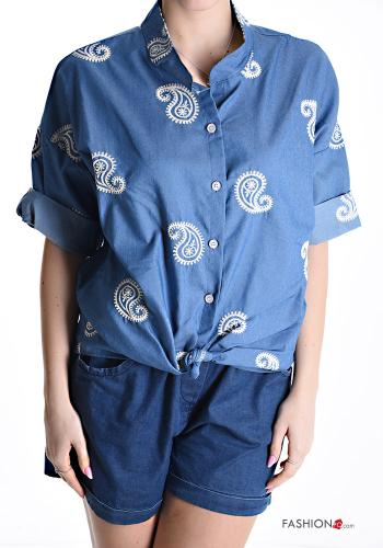 Camicia in Cotone Fantasia paisley con bottoni - ph 1