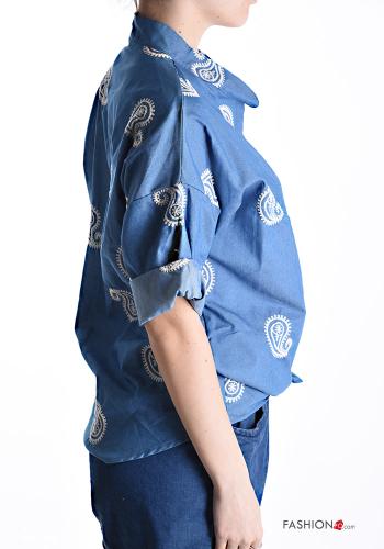 Camicia in Cotone Fantasia paisley con bottoni - ph 3