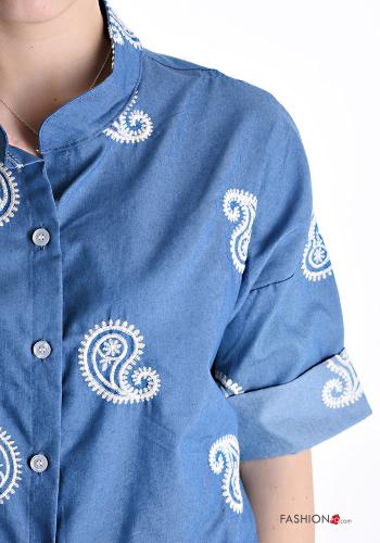 Camicia in Cotone Fantasia paisley con bottoni - ph 4