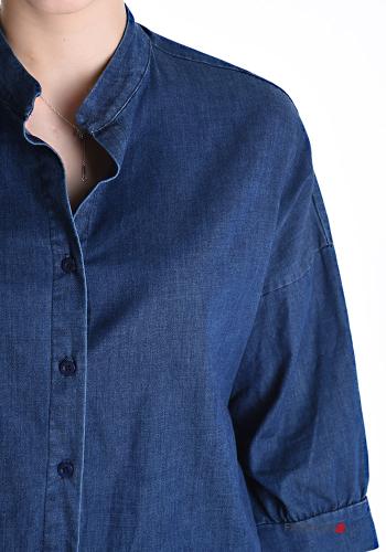Chemise en Coton en denim à boutons manches à trois-quarts - ph 4