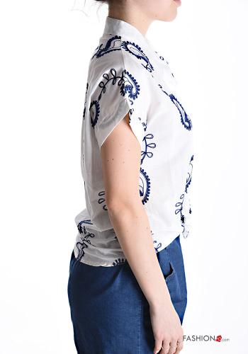 Chemise en Coton manches courtes Imprimé paisley à boutons - ph 3