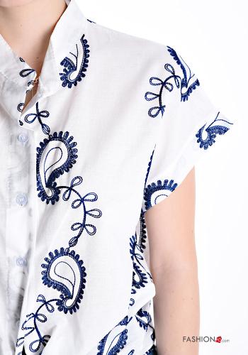 Chemise en Coton manches courtes Imprimé paisley à boutons - ph 4