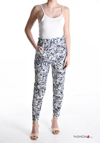 Mix Muster Hose aus Baumwolle mit Taschen mit gummizug - ph 5
