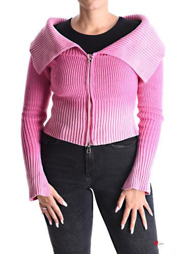 Chaqueta de punto de Algodón canalé con cremallera - ph 1