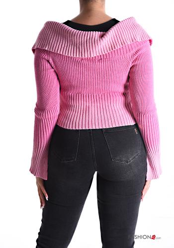 Chaqueta de punto de Algodón canalé con cremallera - ph 2
