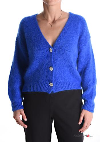 mini Mohair Cardigan with buttons with v-neck