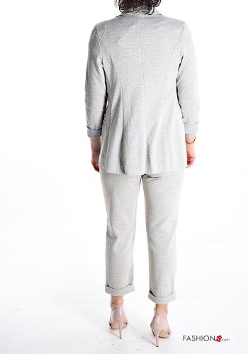 Geometric pattern Cotton Suit without lining with elastic with pockets - ph 2