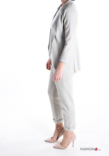 Geometric pattern Cotton Suit without lining with elastic with pockets - ph 3