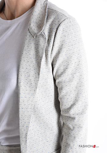 Geometric pattern Cotton Suit without lining with elastic with pockets - ph 4