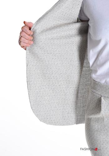 Geometric pattern Cotton Suit without lining with elastic with pockets - ph 6